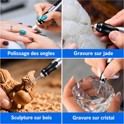 Kit de Gravure Électrique Sans Fil – 30 Embouts Inclus